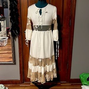 White summer mesh dress